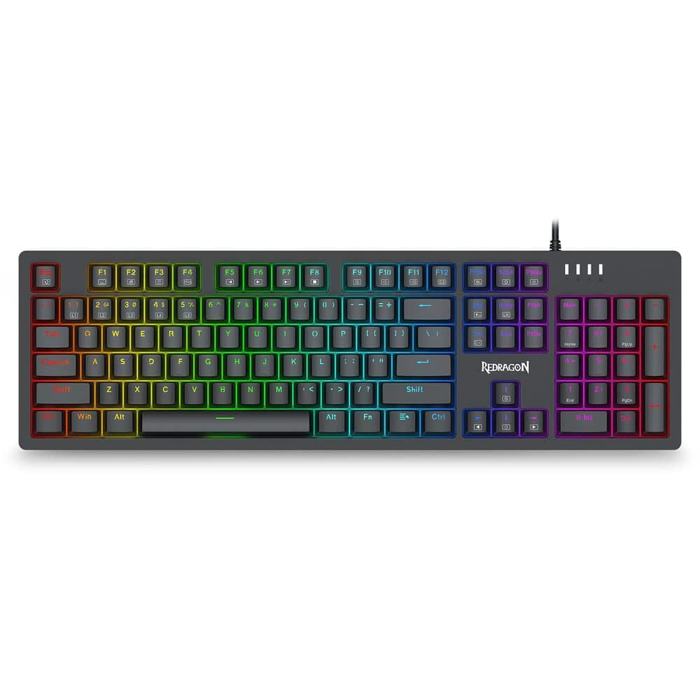 REDRAGON - K679 RGB 104 Keys wired Mechanical Gaming Keyboard, Upgraded Hot-swappable Socket, blue Switch - Black