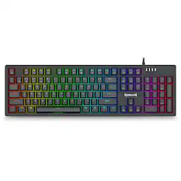 REDRAGON - K679 RGB 104 Keys wired Mechanical Gaming Keyboard, Upgraded Hot-swappable Socket, blue Switch - Black