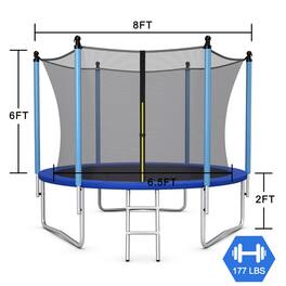 Kadyn - Outdoor Trampoline with Safety Closure Net-8 ft, Great Mini Trampoline for Indoor/Garden Workout