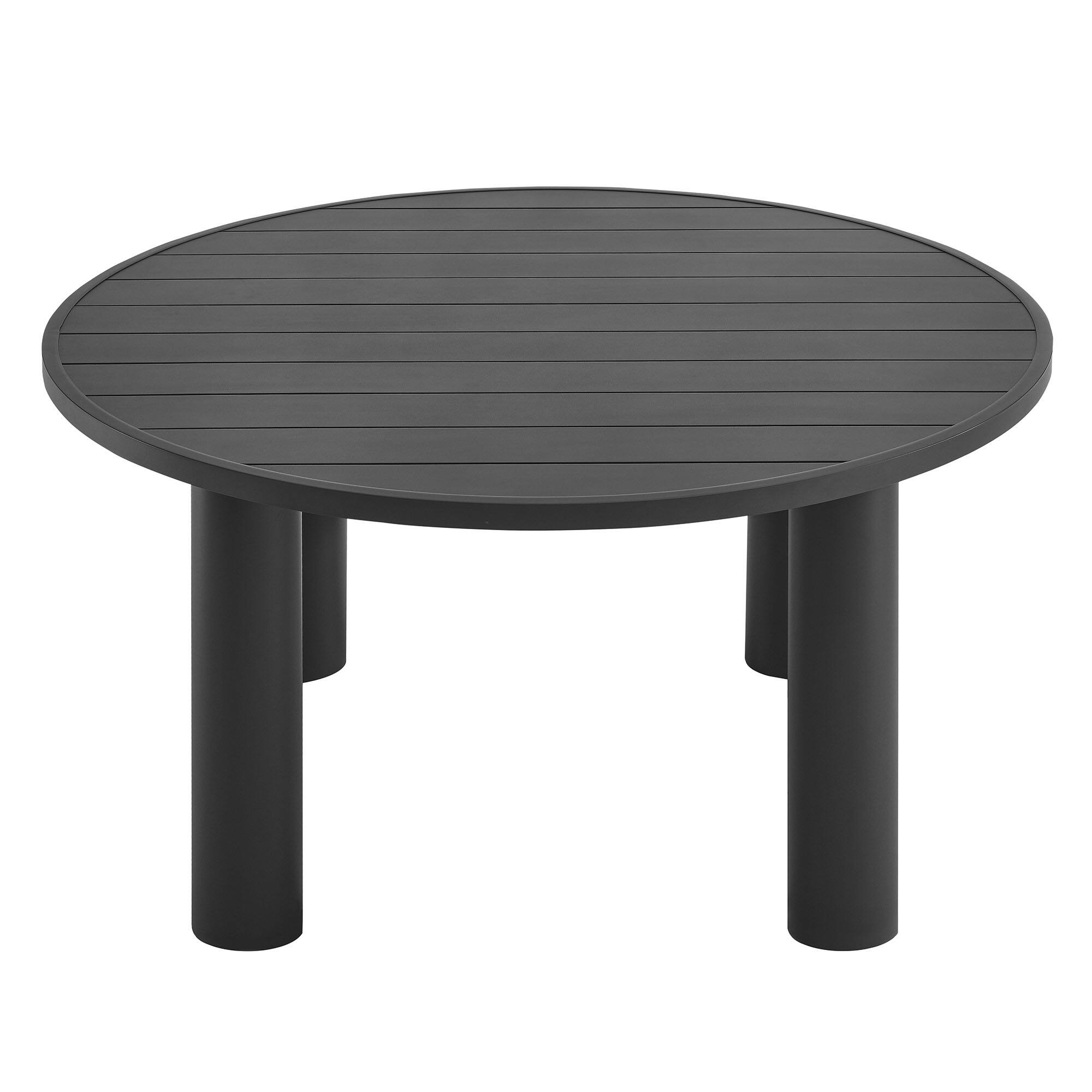 Alt View 2. Modway - Nautica Outdoor Patio 60" Round Aluminum Dining Table by Modway - Graphite.
