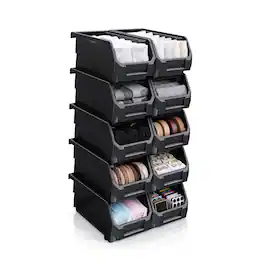 Sorbus - Medium Open Front Stackable Clothing Storage Bin – Closet & Wardrobe Organizer - Black