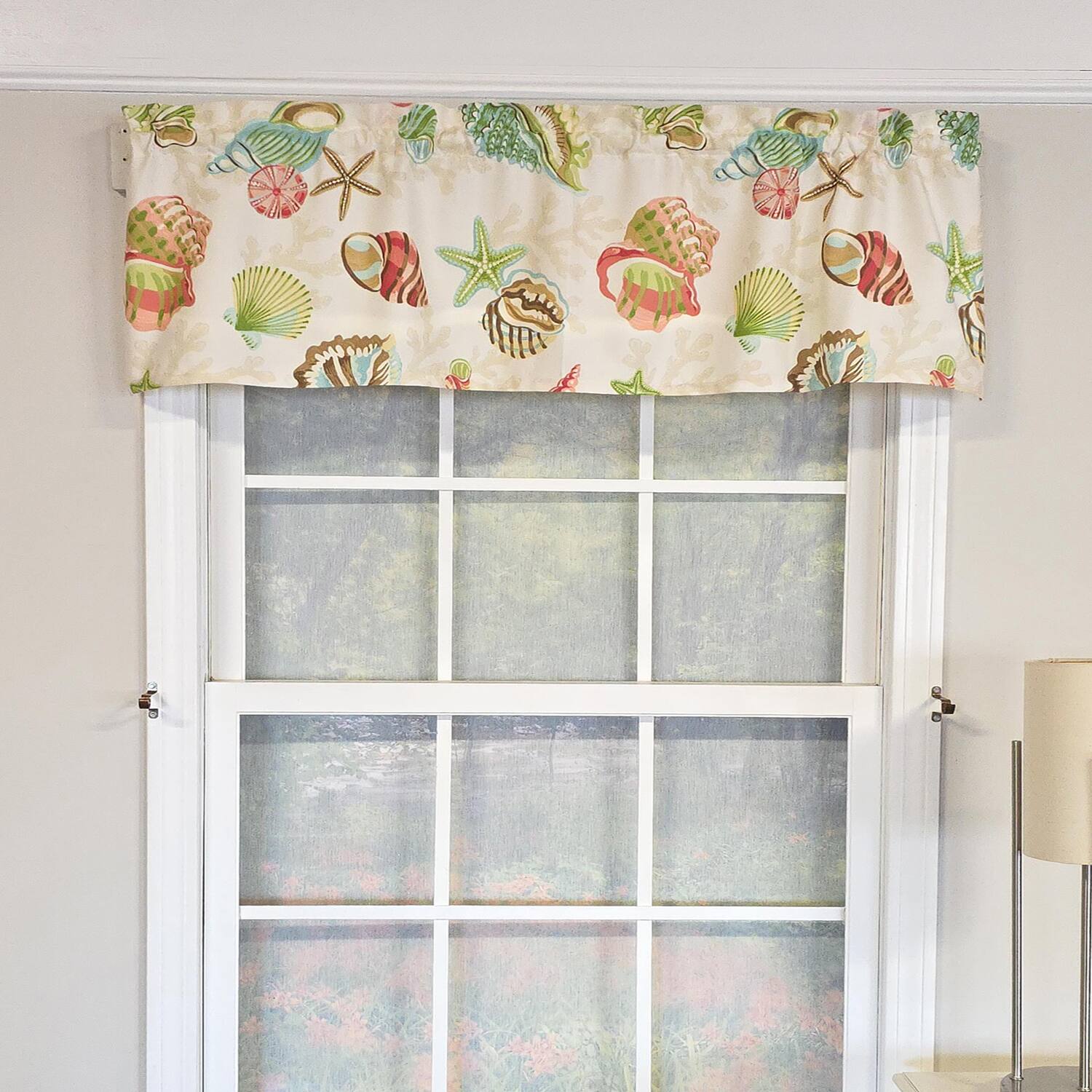 Angle. RLF Home - RLF Home 100% Cotton High Quality Beachbound Tailored Window Valance with 1.5" Rod Pocket 50" W X 12" L Multi - Multi.