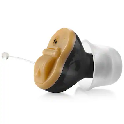 Front. MEDca - Premium Digital Hearing Amplifier - Right Ear Invisible in Canal (CIC) in-Ear Mini Sound Enhancer Set - Black - Black.