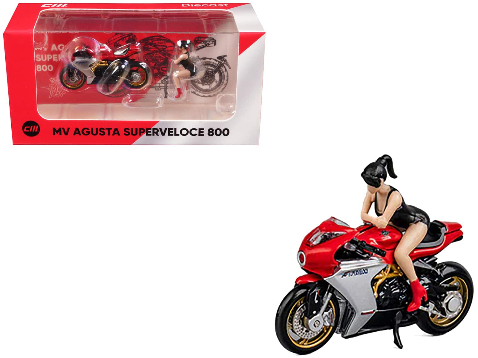 MV Agusta Superveloce 800 Motorcycle Red and Silver with Figure 1/64 Diecast Model by CM Models price history on PriceWatchPro
