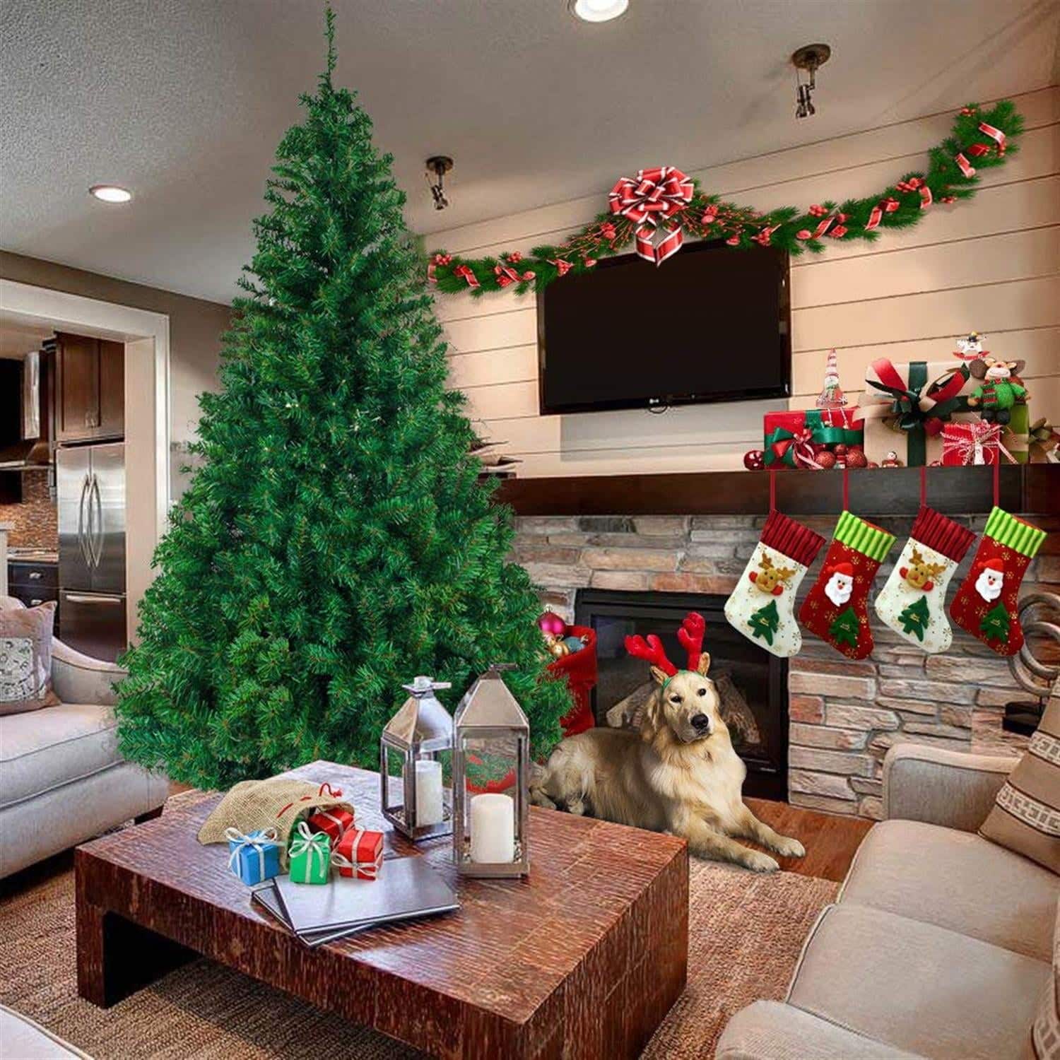 Pefilos- 6ft Tall Christmas Tree with 1050 Branches, Realistic Design for Festive Season, Fullness and Realism Plus Quality Tips- Green