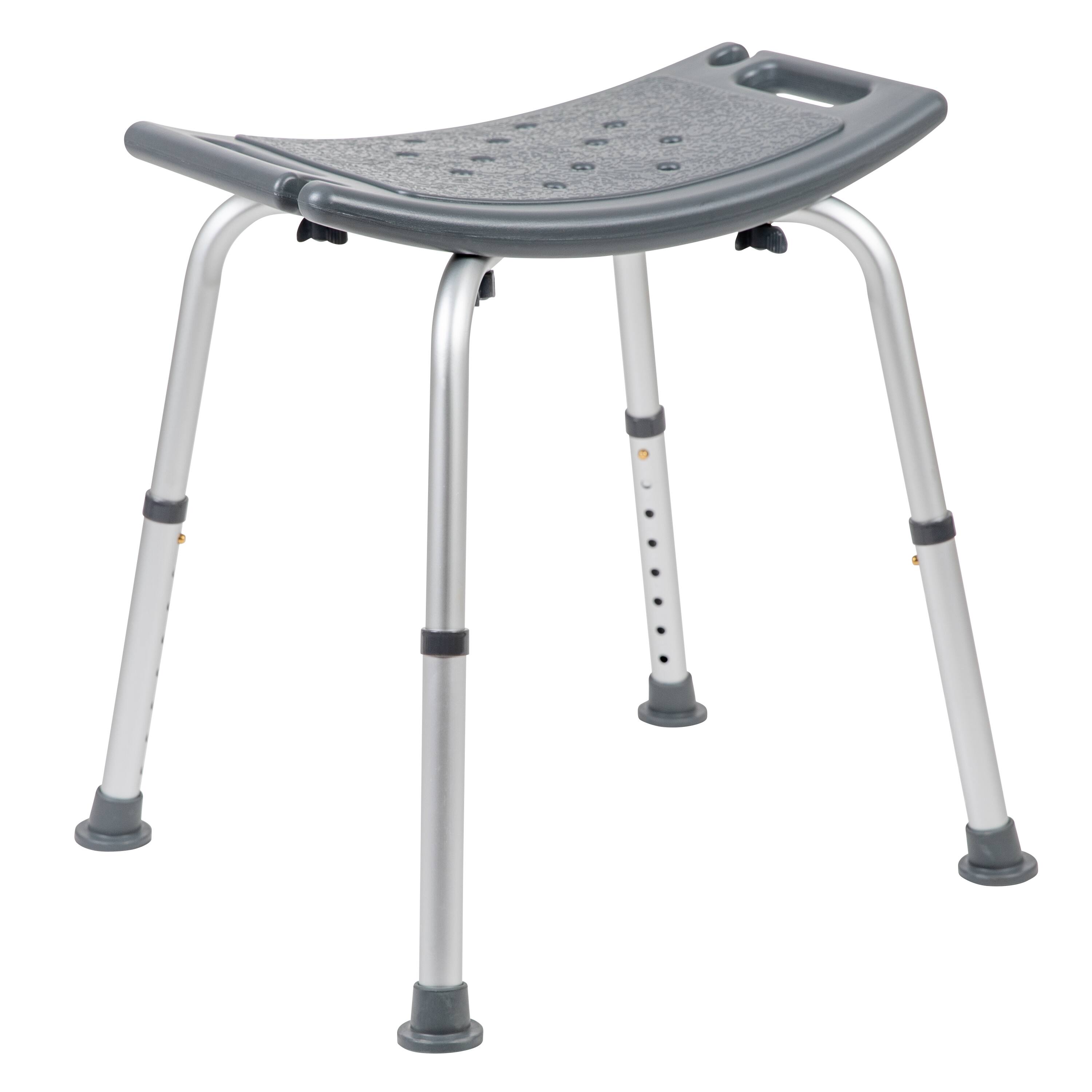 Alt View 10. Emma + Oliver - Tool-Free 300 Lb. Capacity, Adjustable Bath & Shower Chair w/ Non-slip Feet - Gray.