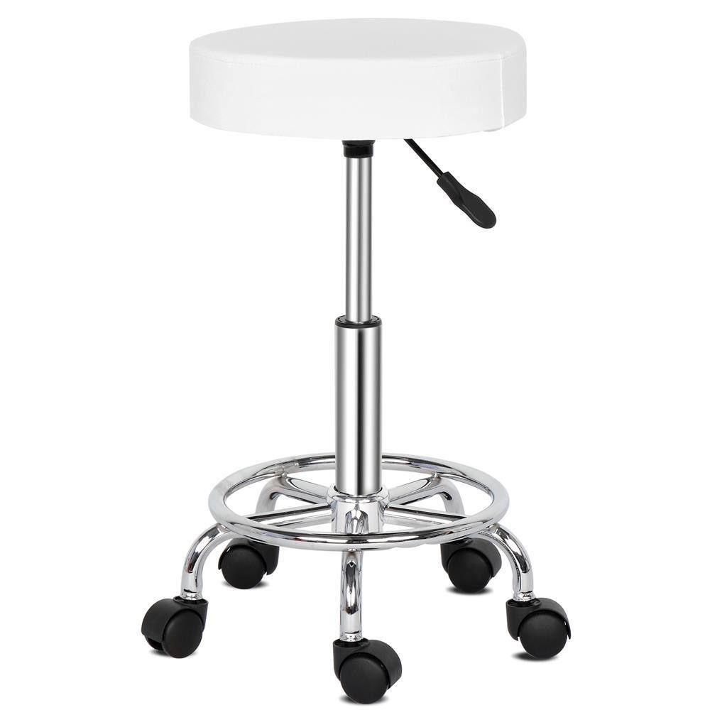 Back. Winado - Round Hydraulic Rolling Swivel Stool Salon Spa Tattoo Facial Massage Seat Office Chair - White.