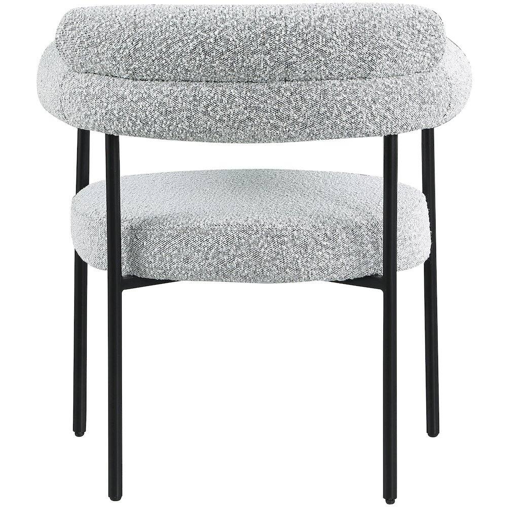 Alt View 1. Meridian Furniture - Blake Grey Boucle Fabric Dining Chair, Set of 2 - Grey.