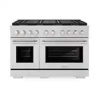 ZLINE - 48 in. Paramount Gas Range with 8 Burner DuoPro Cooktop and Dual Ovens (PSGR48) - Stainless Steel - Front_Zoom
