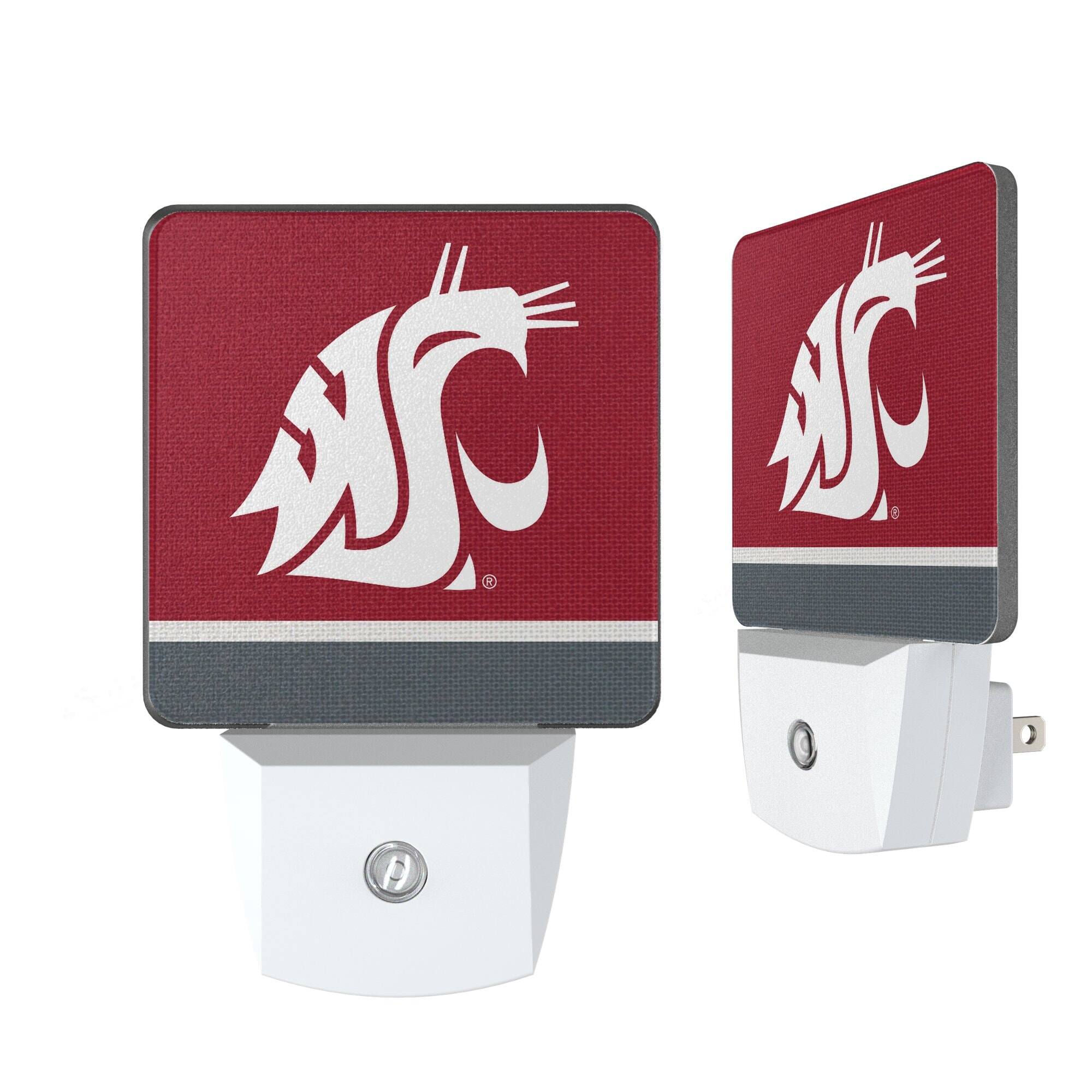Front. Keyscaper - Washington State Cougars Stripe Design Nightlight 2-Pack - Multicolor.