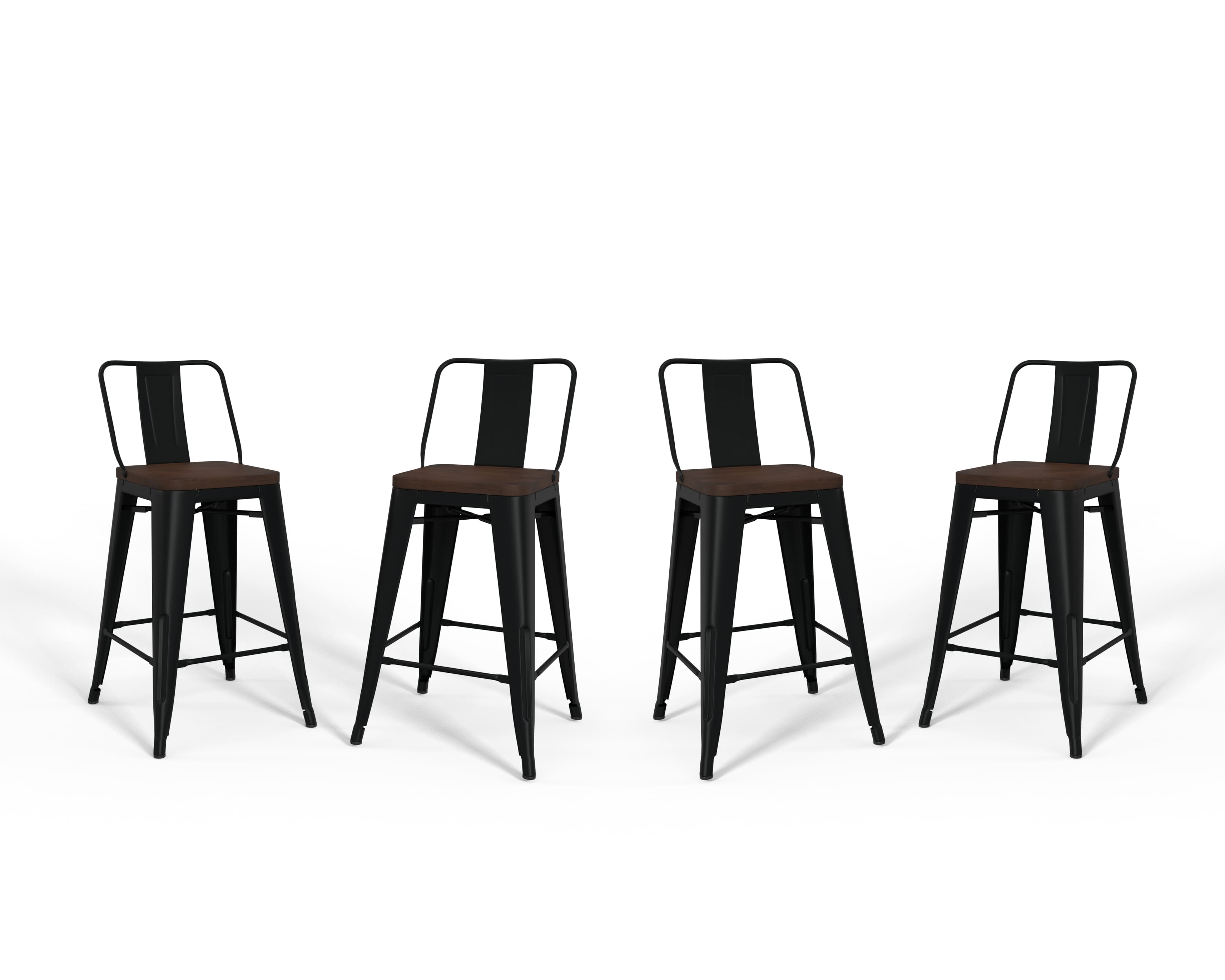 Simpli Home – Rayne Metal and Wood Counter Height Stool (Set of 4) – Black Sansujyuku sansujyuku.com