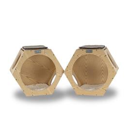 Armarkat - Real Wood Wall Series Set Of Two Natural Wood Wall Tree Additions - Beige