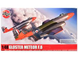 Airfix - Level 3 Model Kit Gloster Meteor F.8 Aircraft with 2 Scheme Options 1/48 Plastic Model Kit by AirfixA09182A - Multi