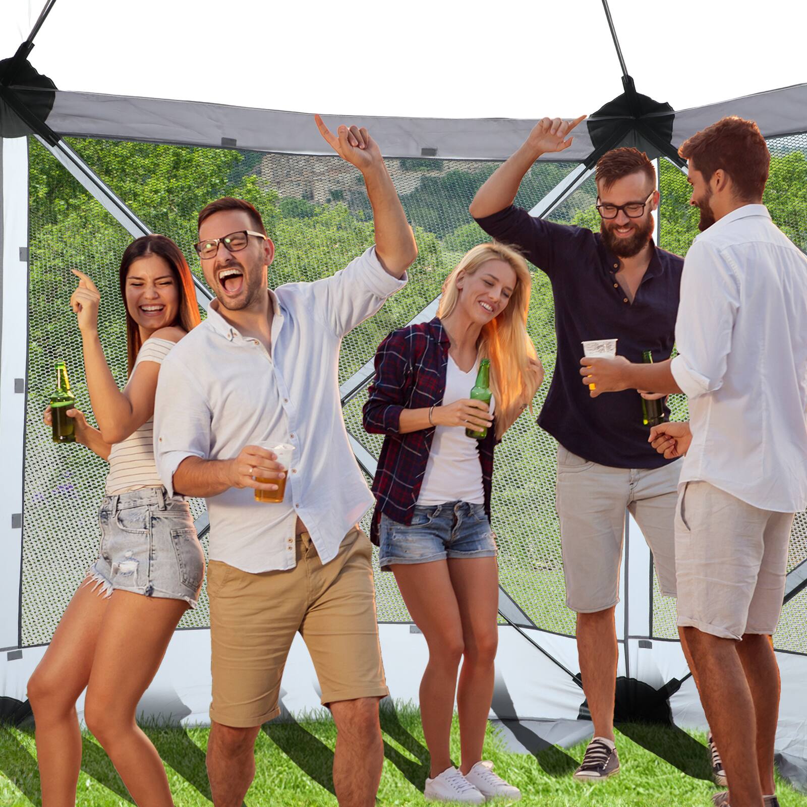 Alt View 1. Winado - 6.8x7.2 ft  Pop-Up Screen Tent - Outdoor Gazebo Canopy with Mosquito Netting & Carrying Bag - Versatile Pavilion Tent.