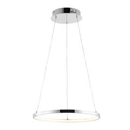 Jonathan Y - Brice 15.75" Modern Contemporary Metal Round Integrated LED Pendant - Chrome