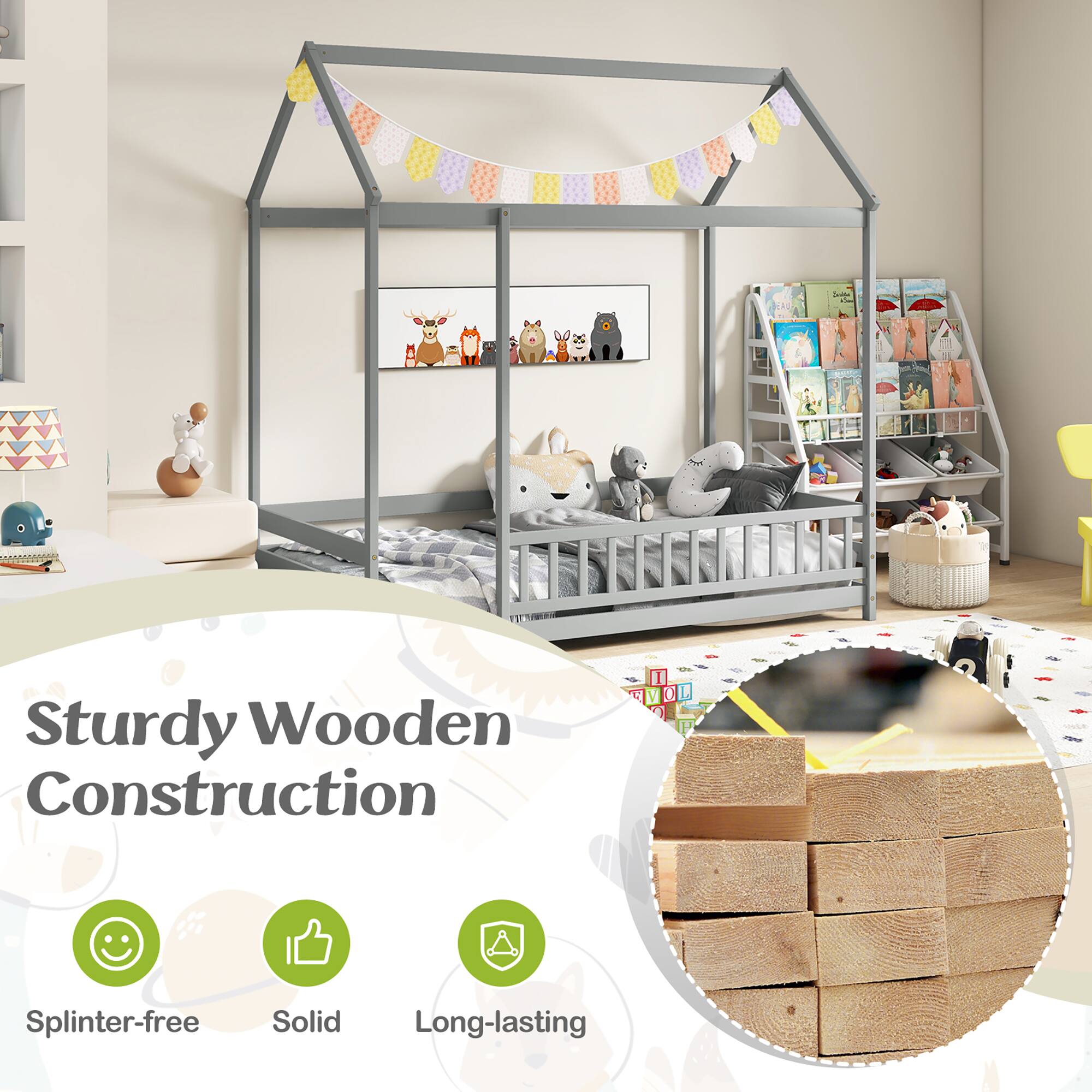 Sturdy Wooden Construction, Splinter-free, Solid, Long-lasting