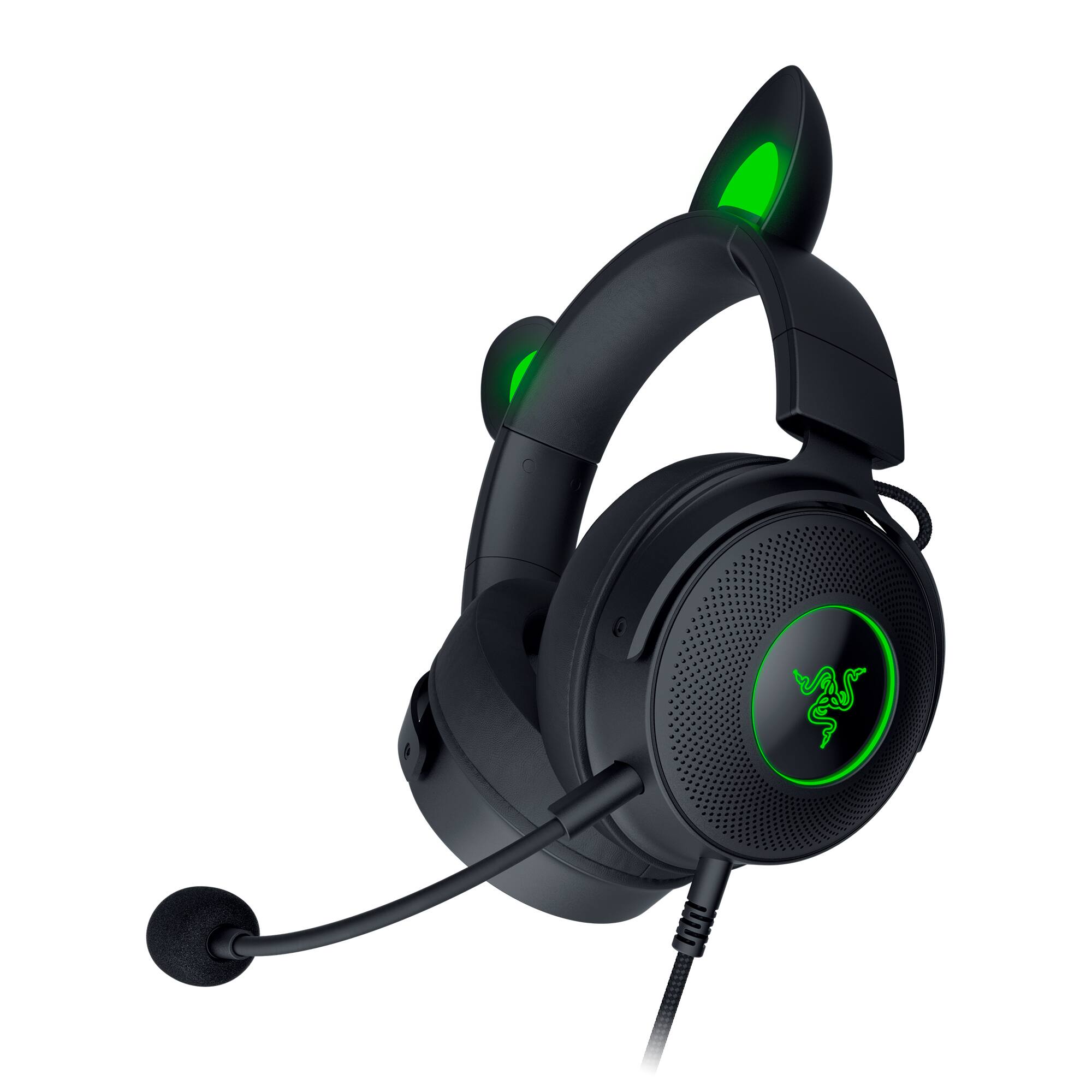 Alt View 18. Razer - Kraken Kitty V2 Pro Wired Over-the-Ear Gaming Headset for PC, Mac, Playstation - Black.