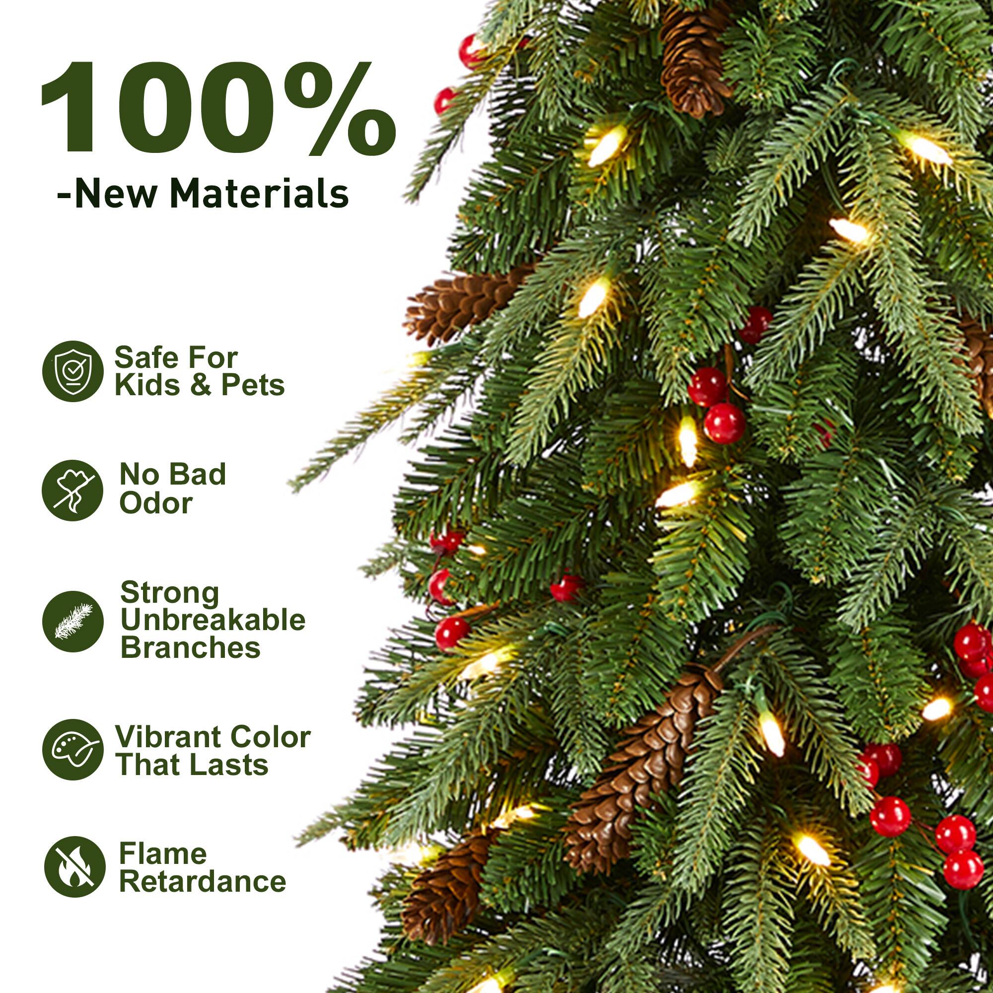 100% - New Materials
Safe For Kids & Pets
No Bad Odor
Strong Unbreakable Branches
Vibrant Color That Lasts
Flame Retardance