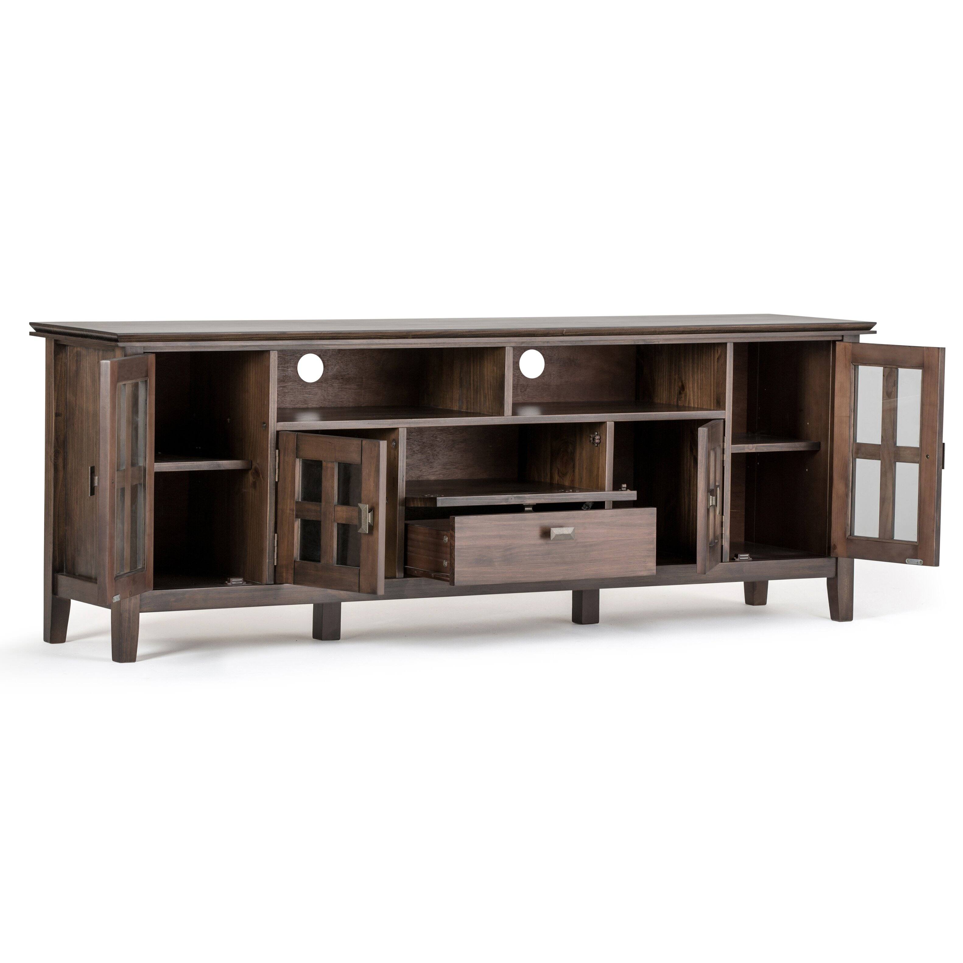 Alt View 1. Simpli Home - Artisan SOLID WOOD 72 inch Wide Transitional TV Media Stand in Natural Aged Brown For TVs up to 80 inches - Natural Aged Brown.
