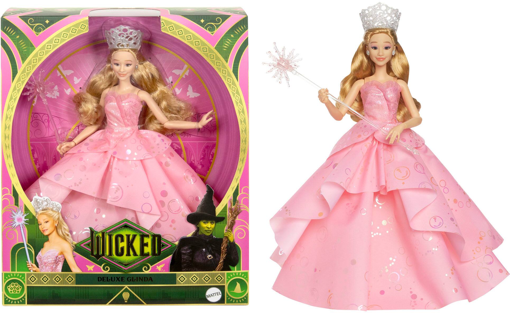 The text on the image reads "Wicked Deluxe Glinda Mattel."