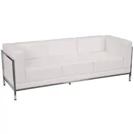 Flash Furniture - HERCULES Imagination Series Contemporary Melrose White LeatherSoft Sofa with Encasing Frame - White