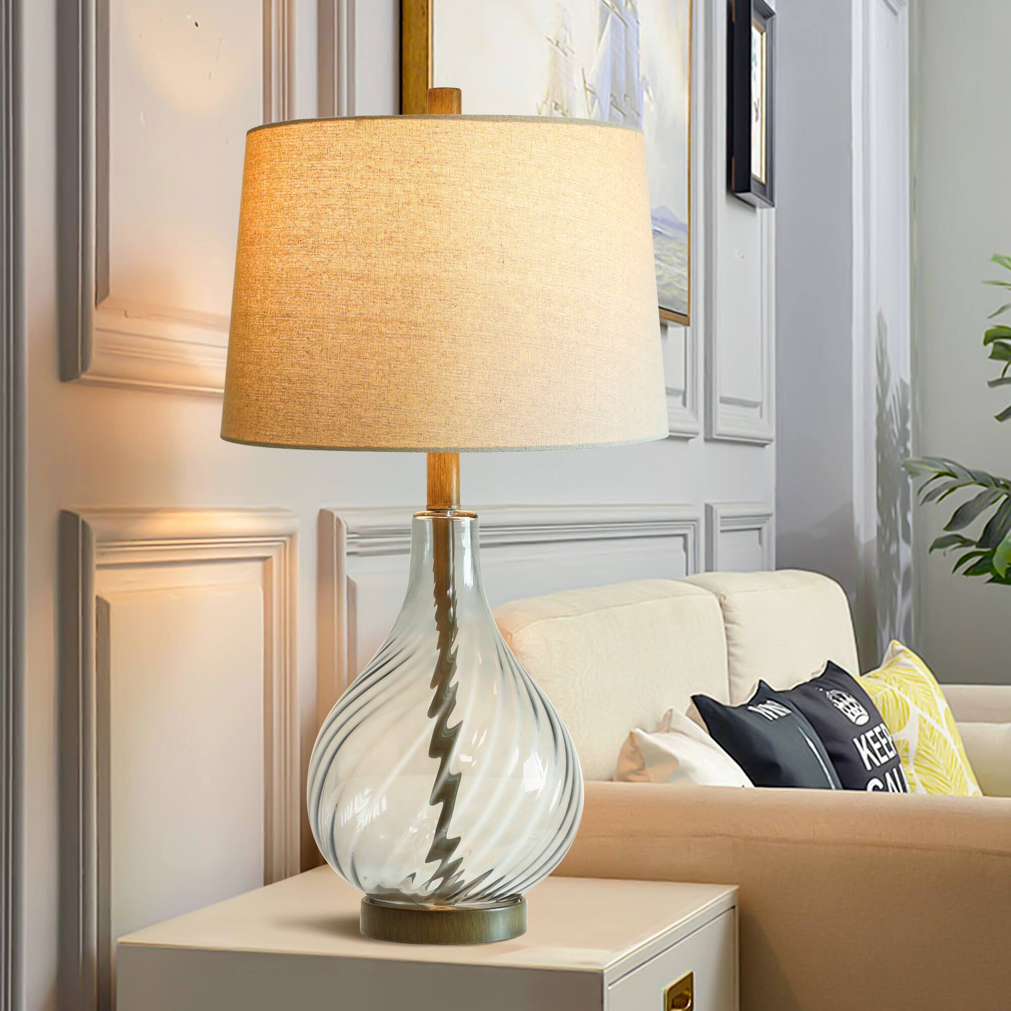 Alt View 4. partphoner - Clear Spiral Glass Table Lamp - Transparent.