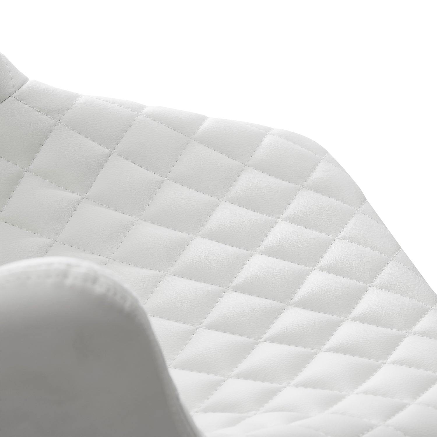 Left. Vecelo - Set of 2 PU Leather Bar Stools - Adjustable Height Seats, 330lb Capacity, 360° Rotation - White.