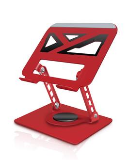 HongFei - 3-Year Swivel Laptop Stand-360° Rotating, Ergonomic Adjustable Metal Design, Fits 10-16 Laptops, Foldable - Red