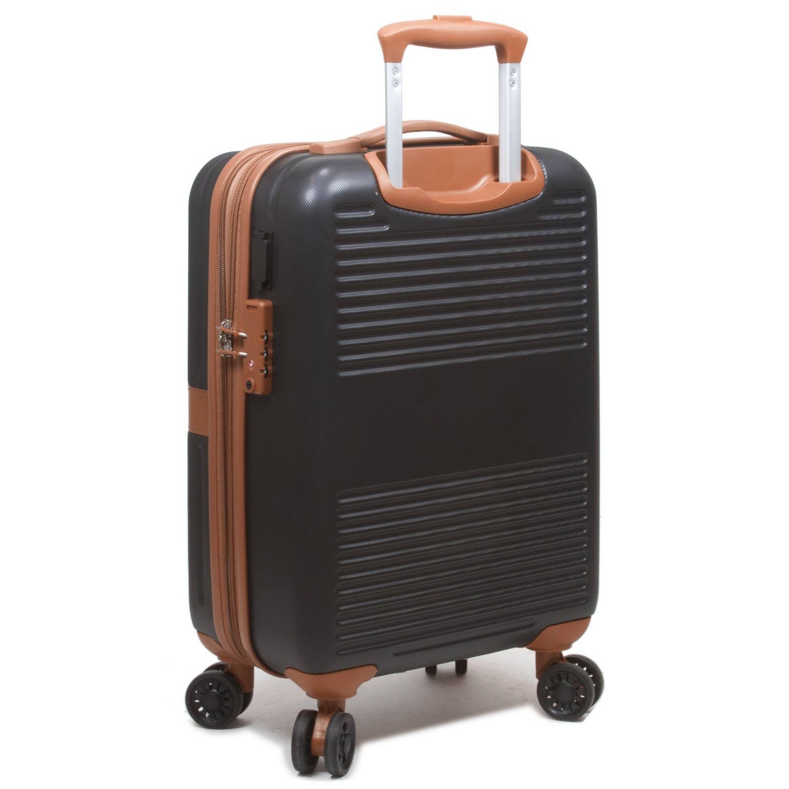 Back. World Traveler - Smart Lightweight Hardside 20-Inch Carry-On Expandable Spinner Luggage with TSA Lock & USB Port - Black.