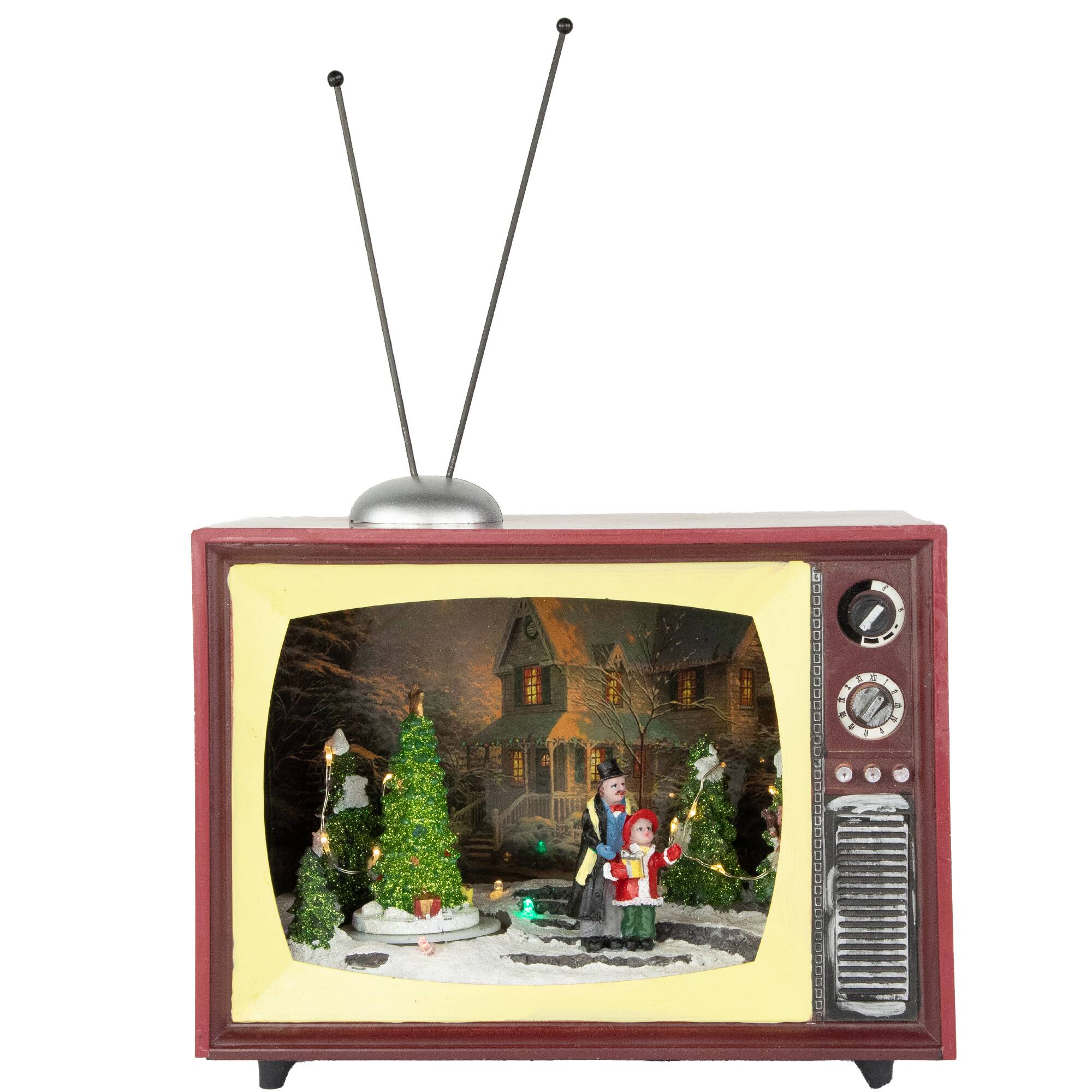 Front. Northlight - LED Lighted Animated and Musical TV Scene Christmas Display - 9.25" - Multi.