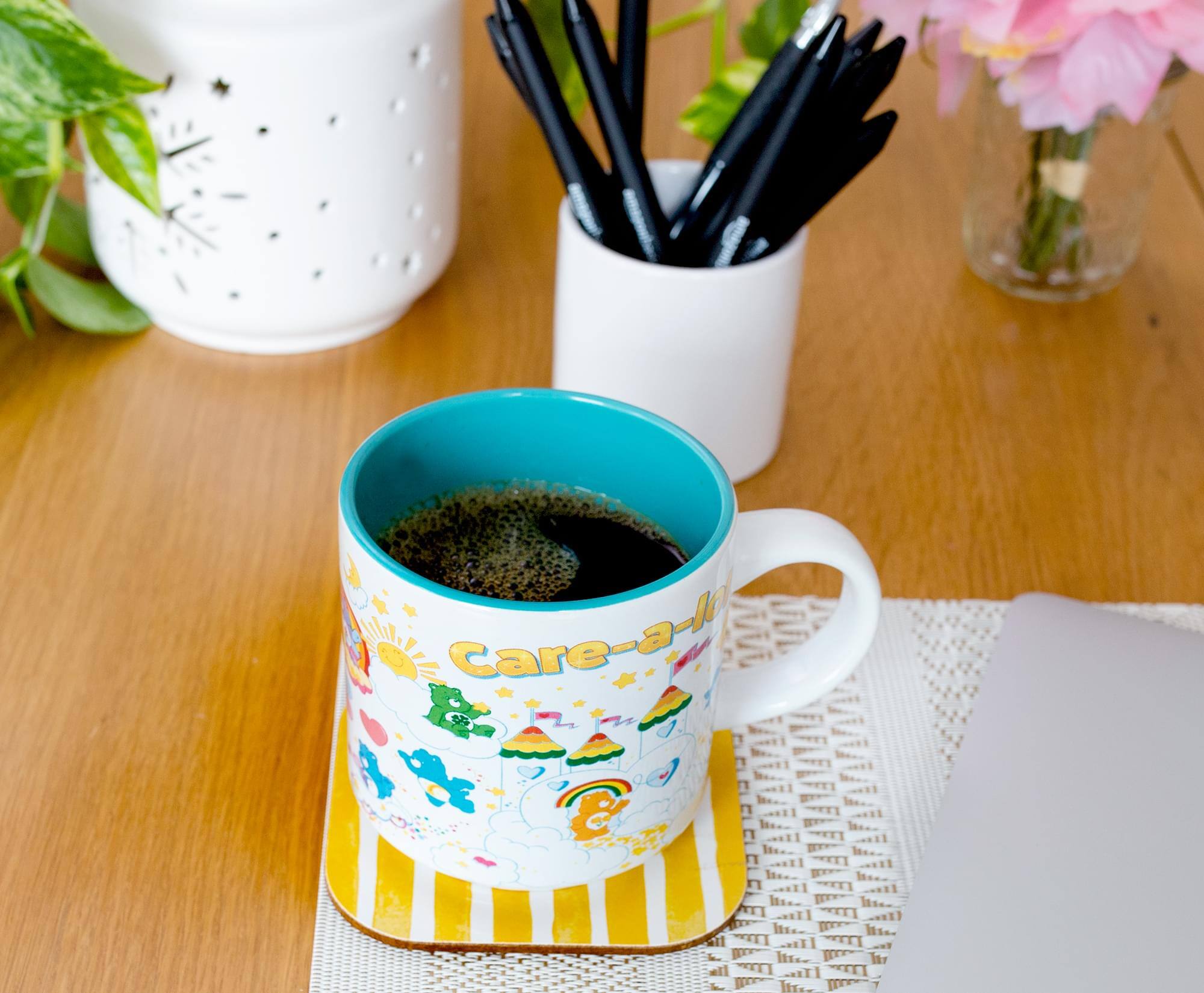 Alt View 5. Care Bears - Care Bears "Care-A-Lot"  Allover Icons Ceramic Coffee Mug | Holds 13 Ounces - Blue.