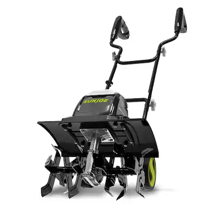 Front. Sun Joe - Sun Joe Electric Garden Tiller Cultivator, Steel Tines, 15 Amp, 15.7", TJ605E - Black.