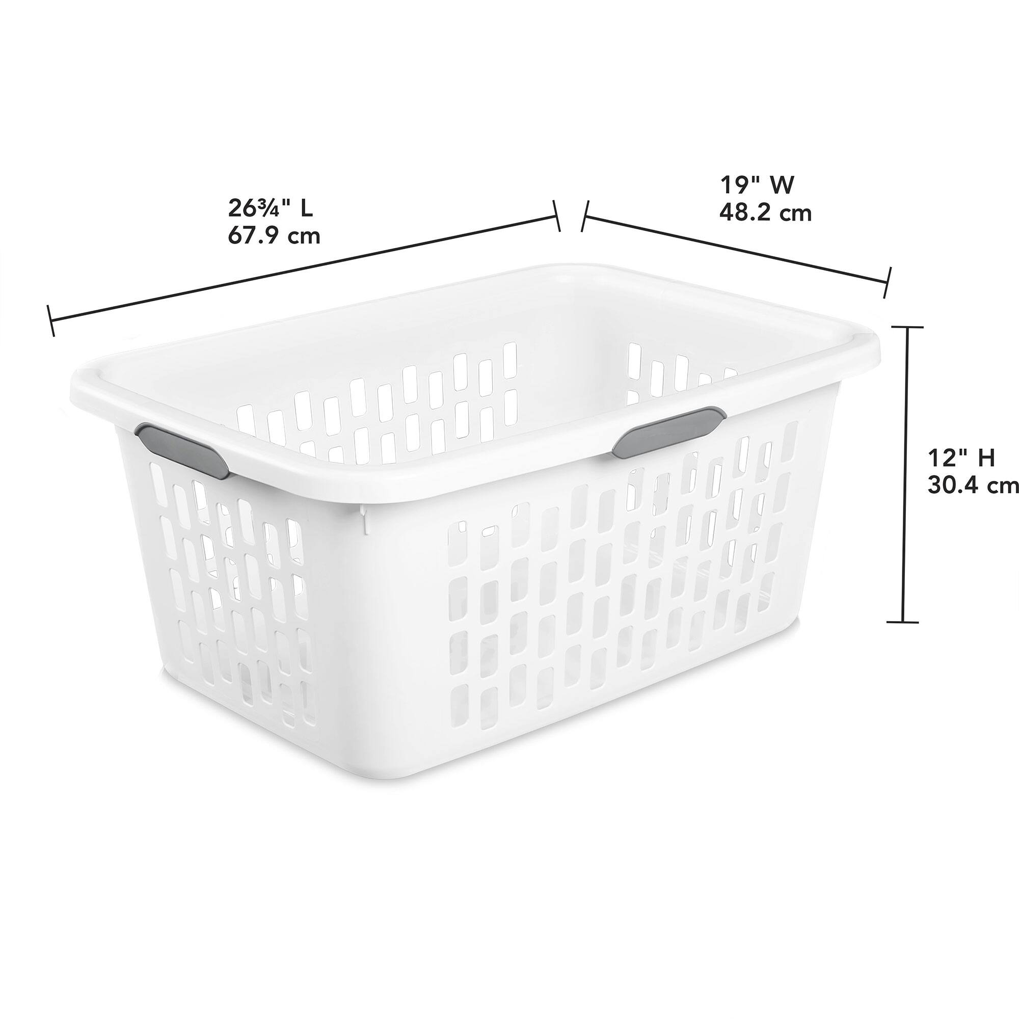 Sterilite Laundry Basket, 2 Bushel Plastic Hamper with Handles, 6
