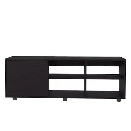 Front. TuHome - Adel Tv Stand Black MDF - Black.