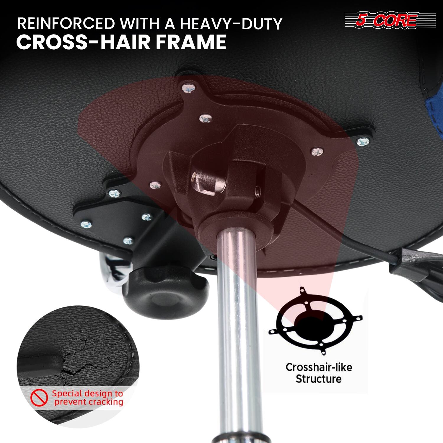 REINFORCED WITH A HEAVY-DUTY CROSS-HAIR FRAME

5 CORE

Special design to prevent cracking

Crosshair-like Structure