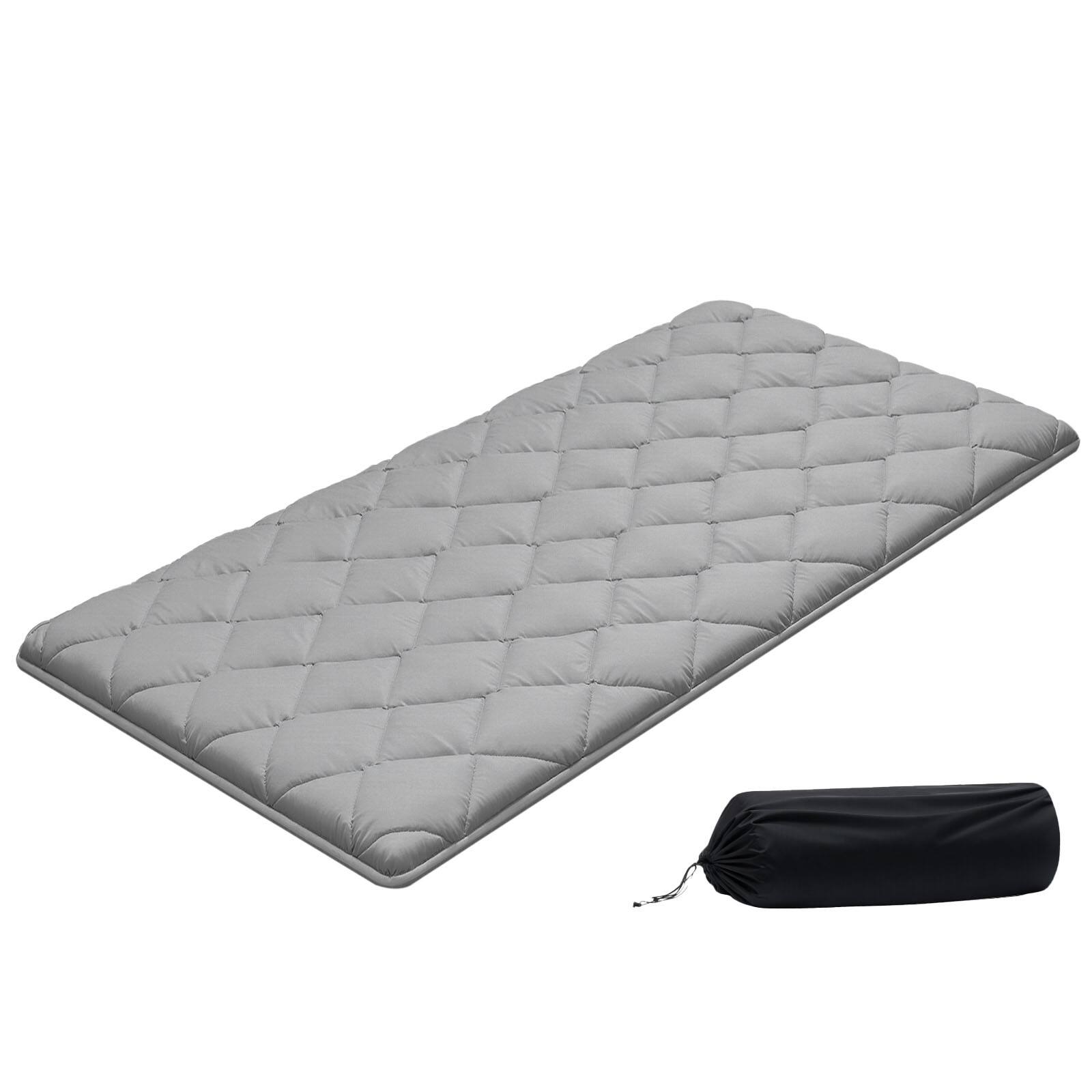 Front. VEVOR - Japanese Tatami Mat, Twin Size Foldable Japanese Tatami Mattress, Futon Mattress with Storage Bag & Fastener - gray.