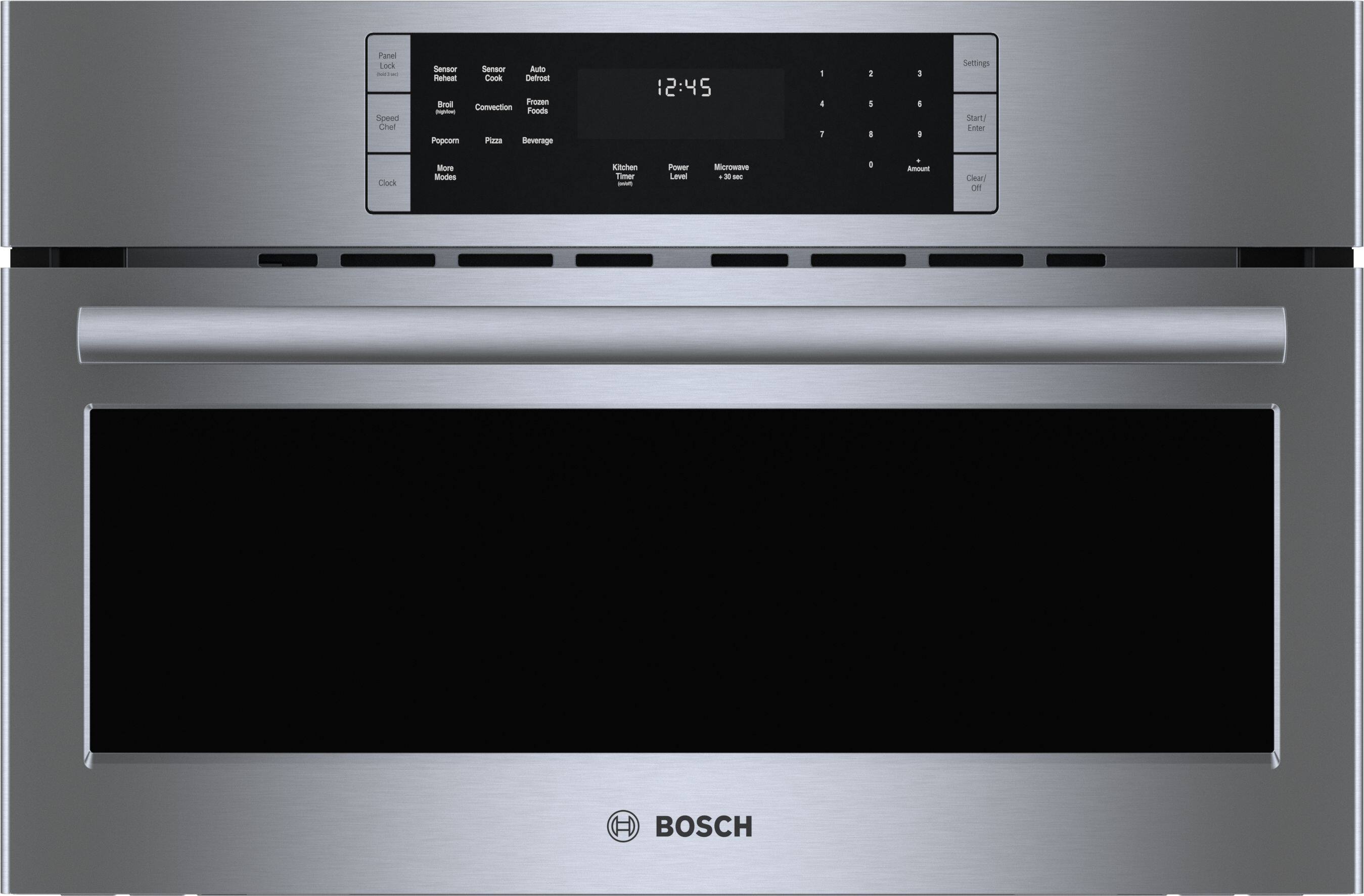 Bosch - 800 Series 1.6 Cu. Ft. Convection Built-In Microwave with Sensor Cooking - Stainless Steel