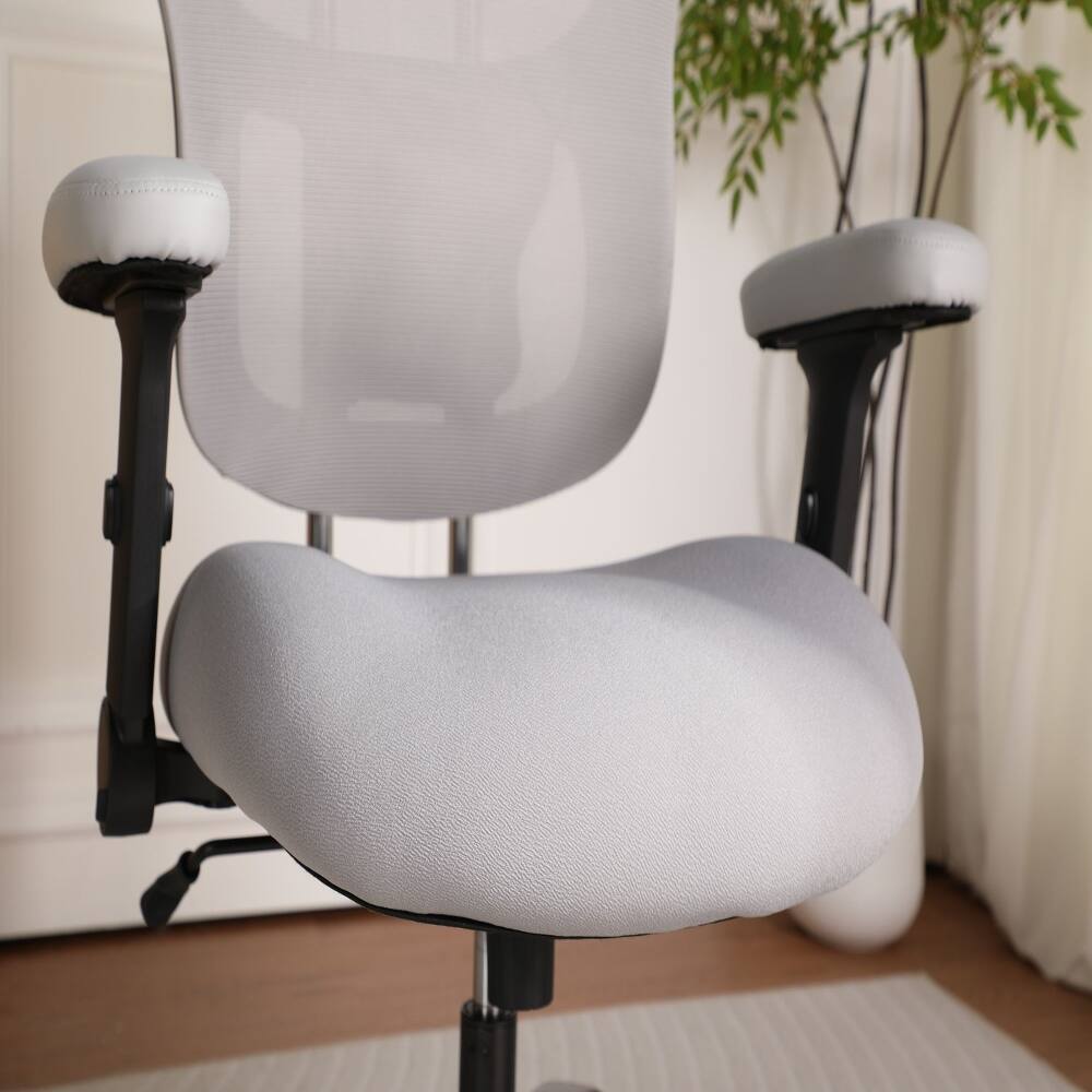 Alt View 2. Loheer - Loheer 500 lbs Big & Tall Gaming Chair, Heavy-Duty Mesh Executive Chair, Adaptive Lumbar Support, Grey - Grey.