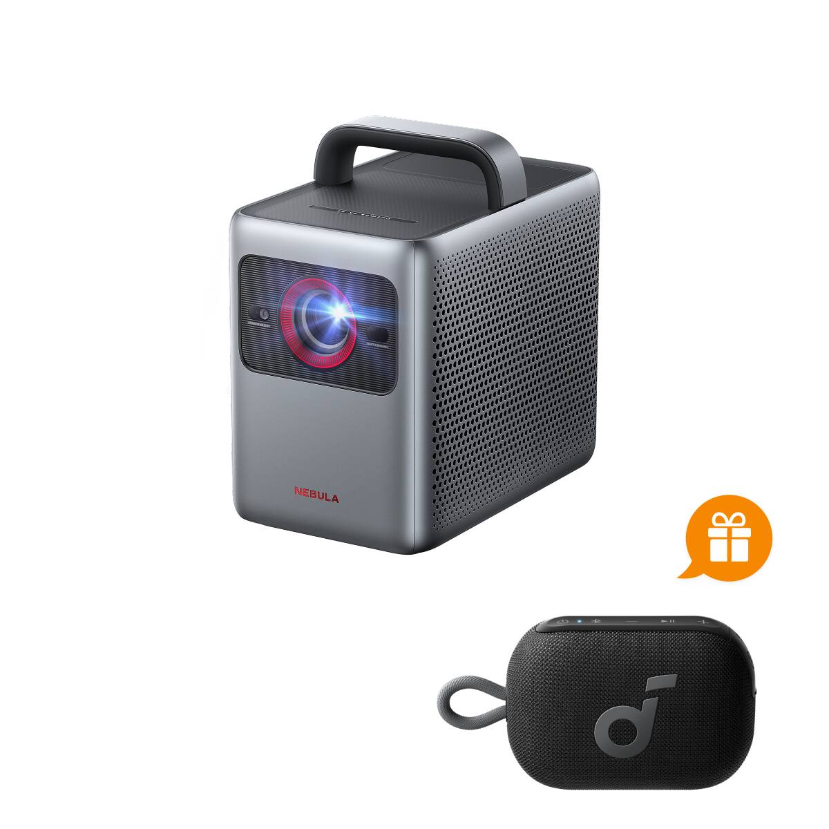 Front. Nebula - NEBULA Cosmos 4K SE Smart Projector with Select 4 Go Bluetooth Speaker - Gray.