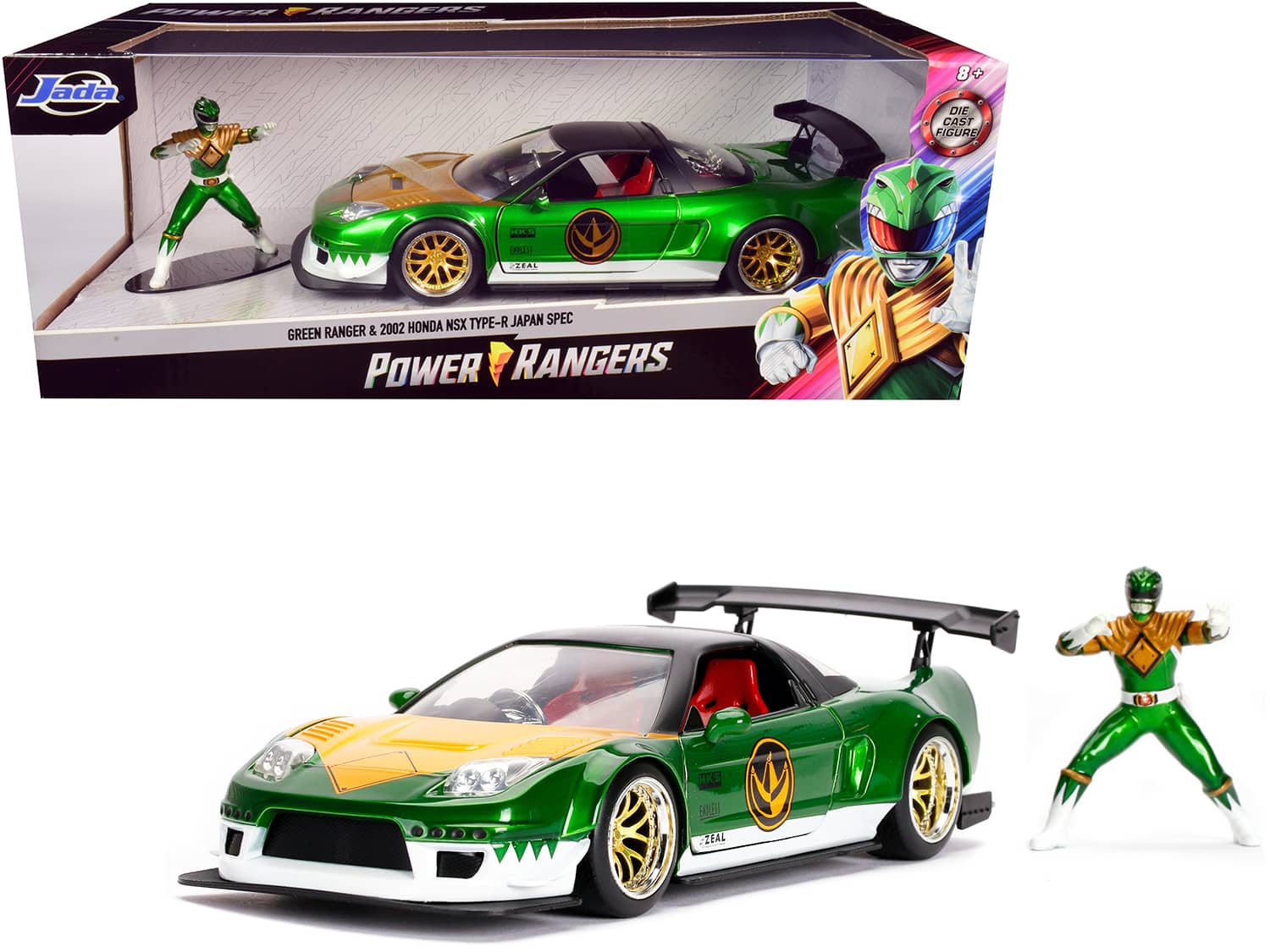 "2002 Honda NSX Type-R Japan Spec (RHD) and Green Ranger Diecast Figurine ""Power Rangers"" 1/24 Diecast Model Car by Jada" price history on PriceWatchPro