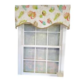 RLF Home - Bay Beach Cornice 3" Rod Pocket Lining Luxurious and Elegant Window Treatment Valance 50" x 17" - Multi