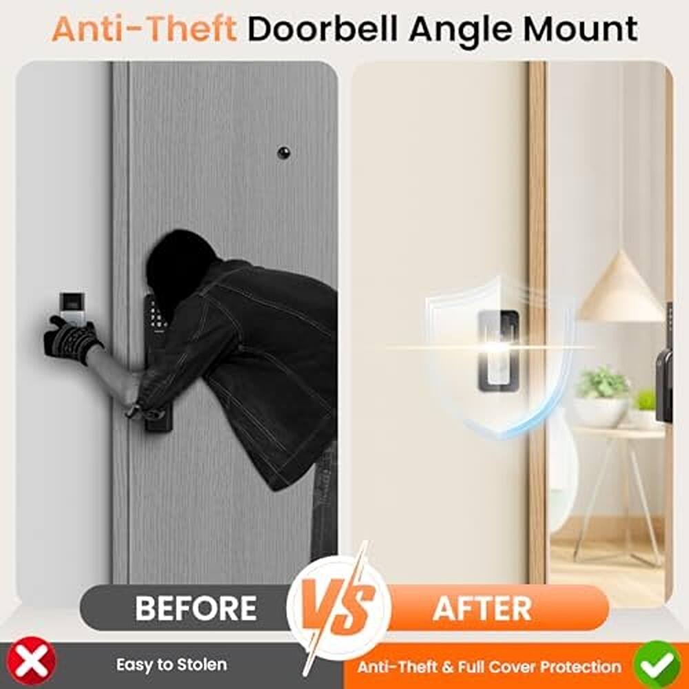 Anti-Theft Doorbell Angle Mount

BEFORE
Easy to Stolen

VS

AFTER
Anti-Theft & Full Cover Protection