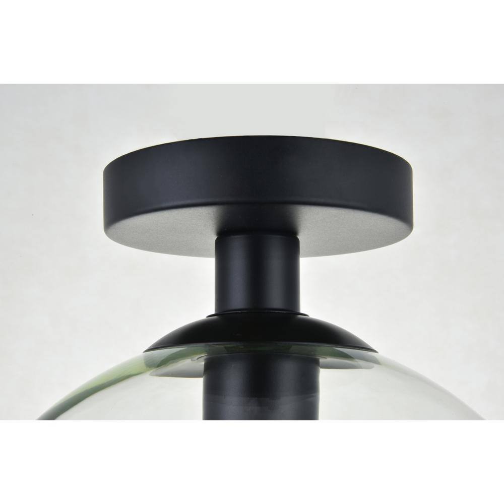 Left. Living District - Baxter 1 Light Black Flush Mount With Clear Glass - Black And Clear.