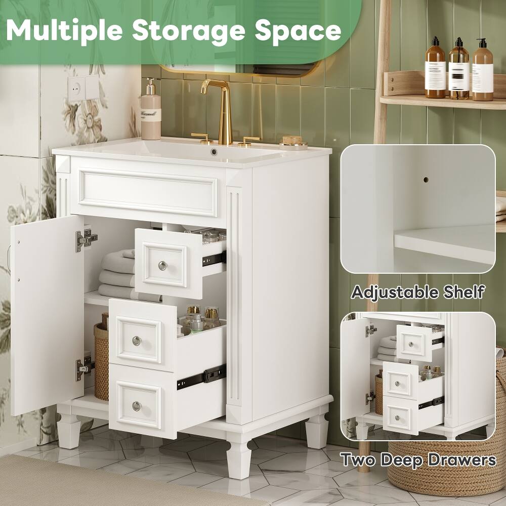 Multiple Storage Space  
Adjustable Shelf  
Two Deep Drawers