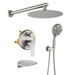 Boyel Living - 10-Inch Rain Shower System Brass SUS304 3-Function Valve 7-Function Handheld cUPC - Brushed Nickel