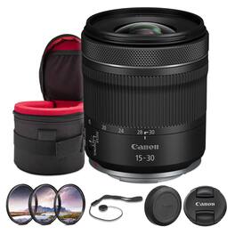 Canon - RF 15-30mm f/4.5-6.3 IS STM Lens (5775C002) Filter Kit Travel Vlogging Bundle - Black