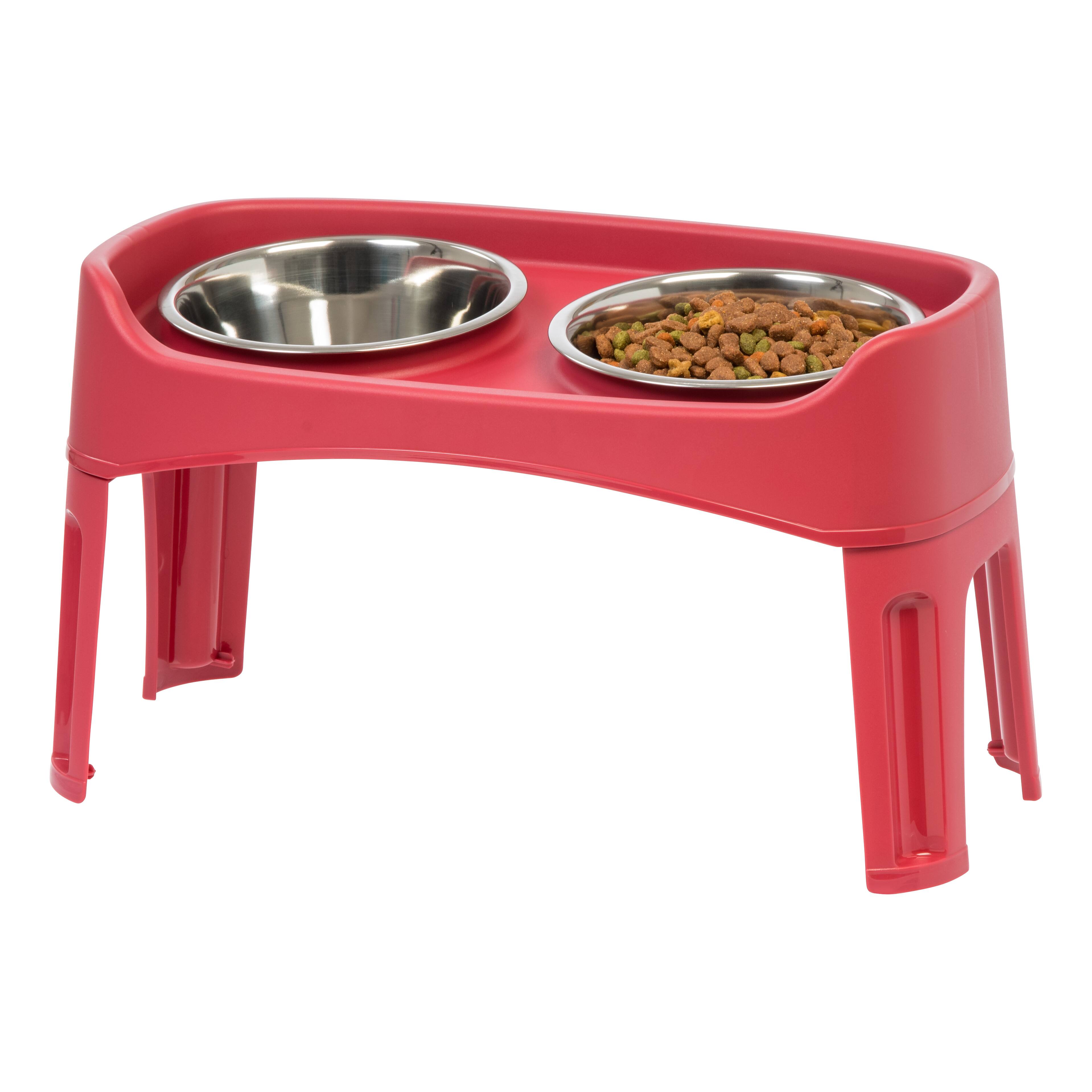 Alt View 8. IRIS USA - IRIS USA Elevated Dog Bowls, Adjustable Height, 2 Thick 64 oz Stainless Steel Bowls - Red.