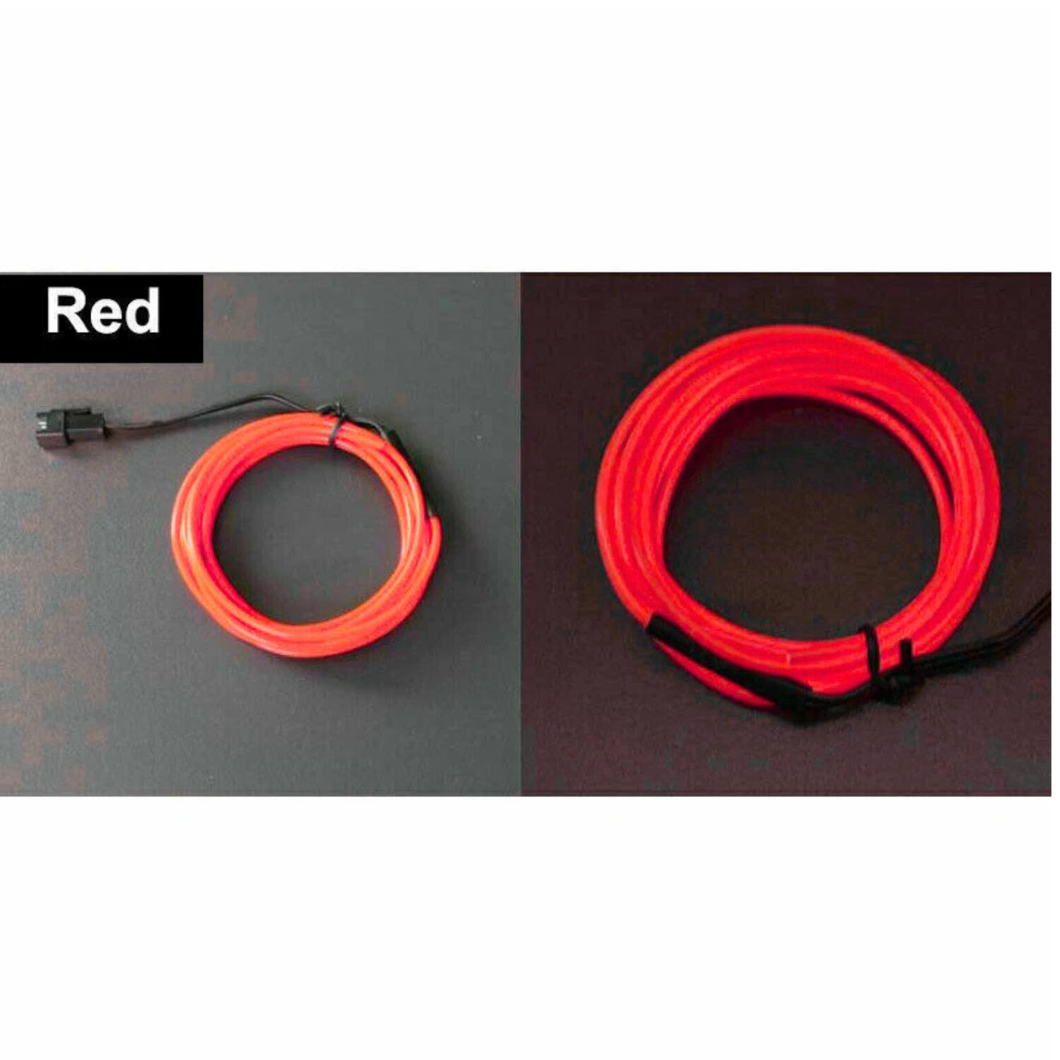 Back. Home Collection - 16.4Ft Battery Powered Neon LED EL Wire String Light Red - Red.