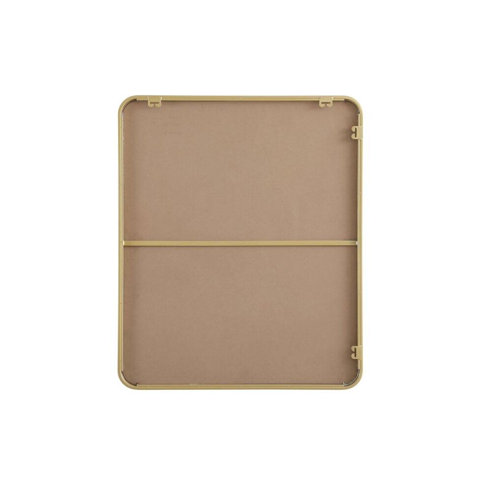 Angle. Elegant Decor - Contour Metal Rectangle Mirror 30x36 in Brass - Brass.