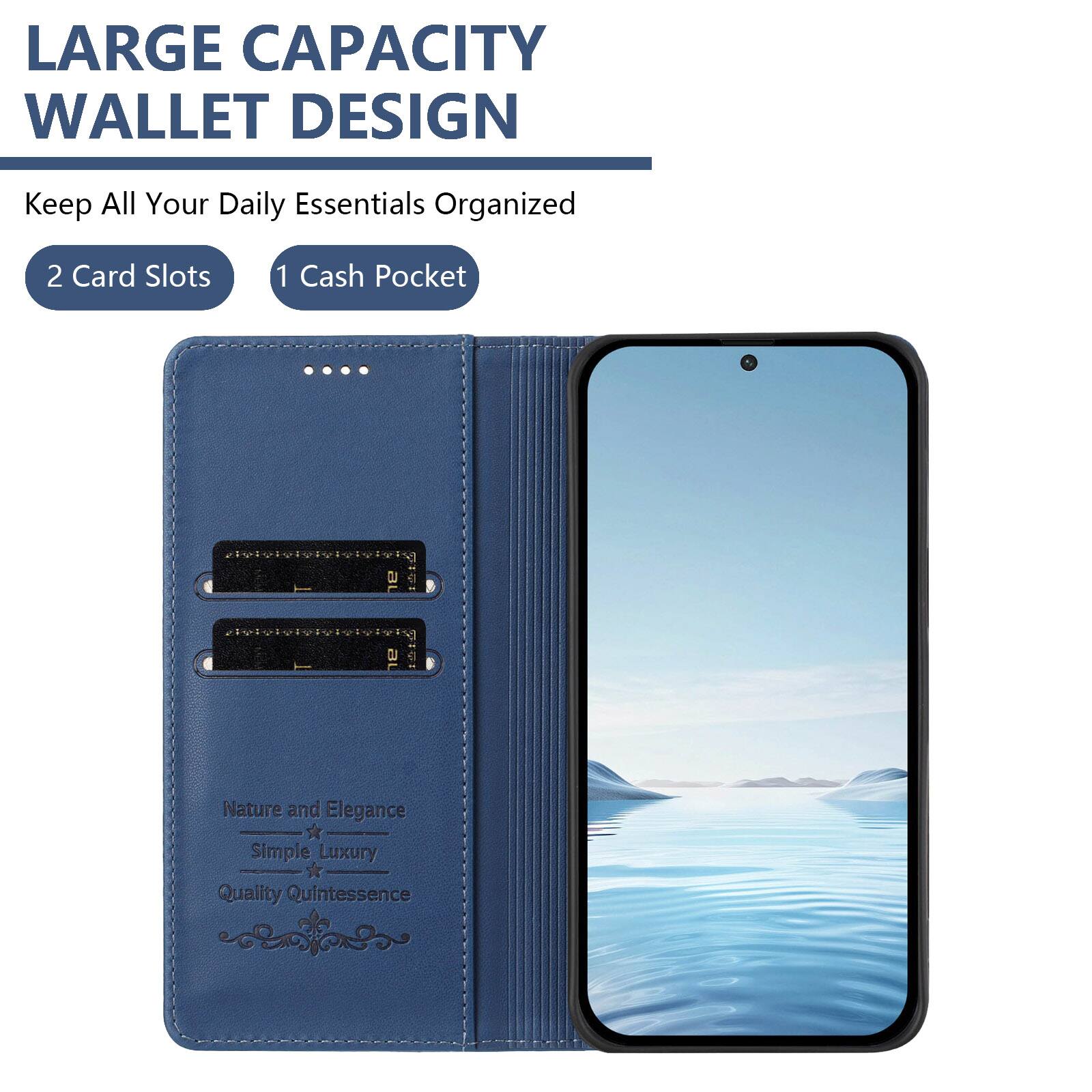 LARGE CAPACITY WALLET DESIGN  
Keep All Your Daily Essentials Organized  
2 Card Slots  
1 Cash Pocket  

Nature and Elegance  
Simple Luxury  
Quality Quintessence